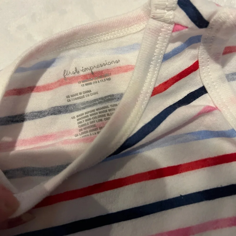 12 month Baby girl matching Set top and diaper cover